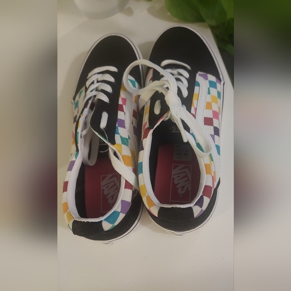 Vans Black and Multicolor Checkered Sneakers For Girls - Picture 4 of 7